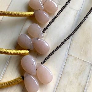 Triple strand Rose quartz and Charoite necklace Amethyst & Pink blush